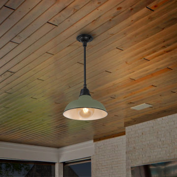 Jasper 12.25" Farmhouse Industrial Indoor/Outdoor Iron LED Pendant